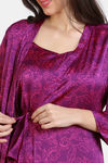 Zivame Primrose Woven Robe - Dark Purple — thumbnail 5